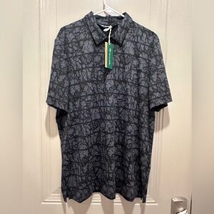 Travis Mathew Charcoal and Black Patterned Polo